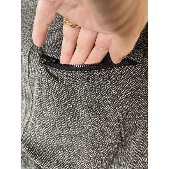 Athleta Womens Small Delancey Black Herringbone High Rise Tight In Black Pocket - Picture 6 of 14